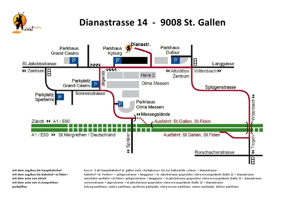 Weganleitung Dianastrasse 14 St. Gallen